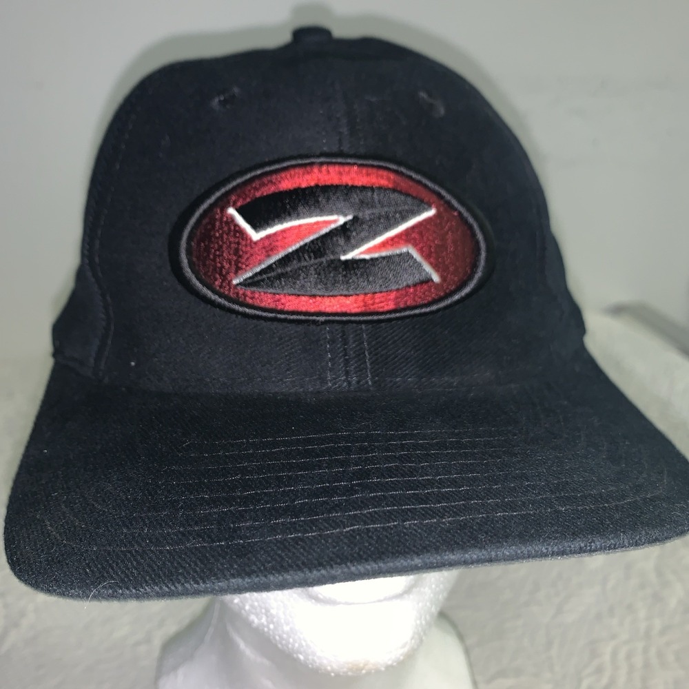 Zamboni Hat Cap Snap Back Adult One Size‎ Black 100% Cotton Ice Resurfacer Vtg